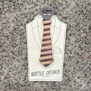 Gibson Striped Tie Bottle Opener - Black, Red, Tan